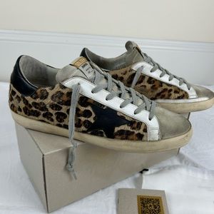 Golden goose leopard calf hair suede toe superstar size 40 (women’s 9.5)